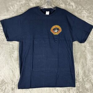 VTG Gildan Mens San Diego Fire Dept SDFD Graphic T-Shirt Navy Blue Large Cotton